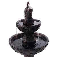 Solar Water Feature Tier Fountain with Pump Kit Bird Bath 106CM Peacock Home & Garden Kings Warehouse