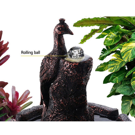 Solar Water Feature Tier Fountain with Pump Kit Bird Bath 106CM Peacock Home & Garden Kings Warehouse