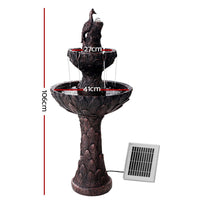 Solar Water Feature Tier Fountain with Pump Kit Bird Bath 106CM Peacock Home & Garden Kings Warehouse