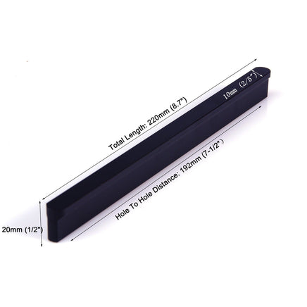 Solid Zinc Furniture Kitchen Bathroom Cabinet Handles Drawer Bar Handle Pull Knob Black 192mm Kings Warehouse