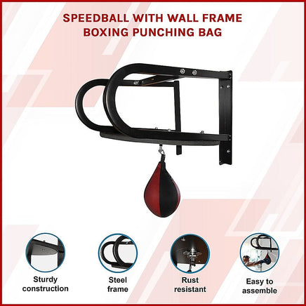 Speedball with Wall Frame Boxing Punching Bag Sports & Fitness Kings Warehouse
