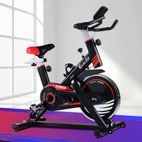 Spin Exercise Bike Fitness Commercial Home Workout Gym Equipment Black Summer Sale Kings Warehouse 