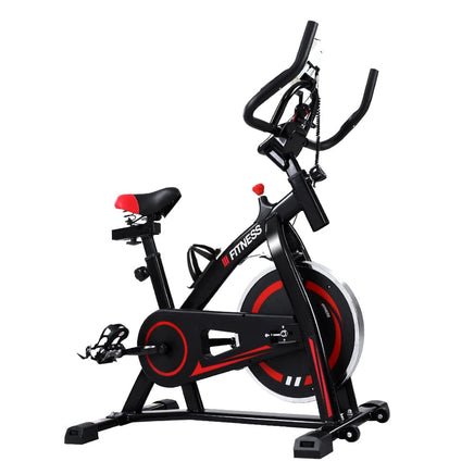 Spin Exercise Bike Flywheel Fitness Commercial Home Workout Gym Machine Bonus Phone Holder Black Early Christmas Sale Kings Warehouse
