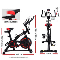 Spin Exercise Bike Flywheel Fitness Commercial Home Workout Gym Machine Bonus Phone Holder Black Early Christmas Sale Kings Warehouse