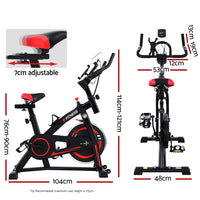 Spin Exercise Bike Flywheel Fitness Commercial Home Workout Gym Machine Bonus Phone Holder Black Early Christmas Sale Kings Warehouse 