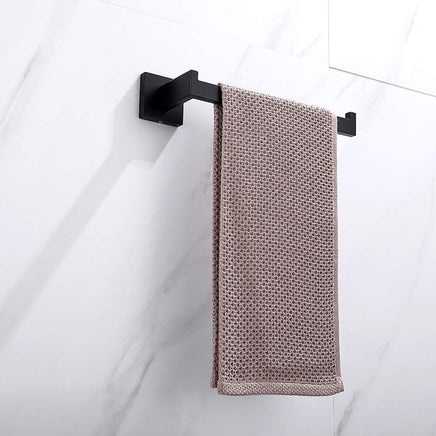 Square Hand Towel Holder Ring Wall Mounted Modern Towel Bar Bathroom Kitchen Black Kings Warehouse