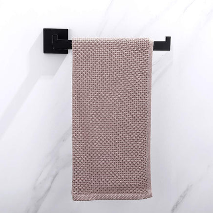 Square Hand Towel Holder Ring Wall Mounted Modern Towel Bar Bathroom Kitchen Black Kings Warehouse