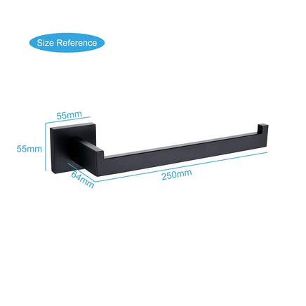 Square Hand Towel Holder Ring Wall Mounted Modern Towel Bar Bathroom Kitchen Black Kings Warehouse