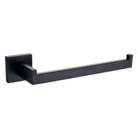 Square Hand Towel Holder Ring Wall Mounted Modern Towel Bar Bathroom Kitchen Black Kings Warehouse