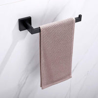 Square Hand Towel Holder Ring Wall Mounted Modern Towel Bar Bathroom Kitchen Black Kings Warehouse