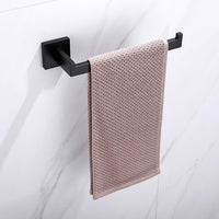 Square Hand Towel Holder Ring Wall Mounted Modern Towel Bar Bathroom Kitchen Black Kings Warehouse 