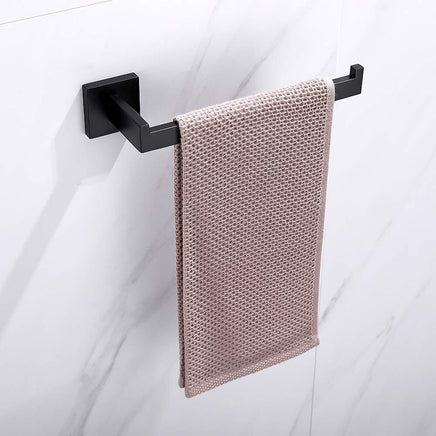 Square Hand Towel Holder Ring Wall Mounted Modern Towel Bar Bathroom Kitchen Black Kings Warehouse