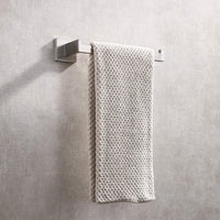 Square Hand Towel Holder Ring Wall Mounted Modern Towel Bar Bathroom Kitchen Kings Warehouse