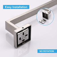 Square Hand Towel Holder Ring Wall Mounted Modern Towel Bar Bathroom Kitchen Kings Warehouse