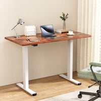 Standing Desk Motorised Dual Motor 140CM Rustic Brwon Furniture Kings Warehouse