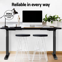 Standing Desk Motorised Dual Motor Black 120CM Furniture Kings Warehouse