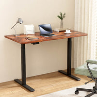 Standing Desk Motorised Dual Motor Rustic Brwon 120CM Furniture Kings Warehouse