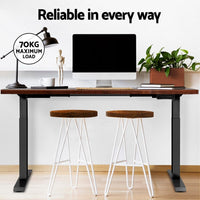 Standing Desk Motorised Dual Motor Rustic Brwon 120CM Furniture Kings Warehouse