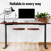 Standing Desk Motorised Electric Dual Motor Walnut 140CM Furniture Kings Warehouse