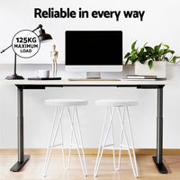 Standing Desk Motorised Electric Dual Motor White 140CM Furniture Kings Warehouse