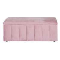Storage Ottoman Blanket Box 103cm Velvet Pink Furniture Kings Warehouse