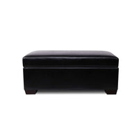 Storage Ottoman Blanket Box 80cm Leather Black Furniture Kings Warehouse
