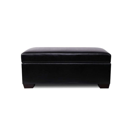 Storage Ottoman Blanket Box 80cm Leather Black Furniture Kings Warehouse