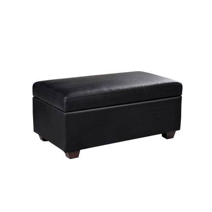 Storage Ottoman Blanket Box 80cm Leather Black Furniture Kings Warehouse