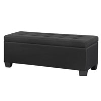 Storage Ottoman Blanket Box 97cm Linen Black Furniture Kings Warehouse