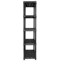 Storage Shelf 5-Tier Black 85x40x185 cm Plastic Kings Warehouse 