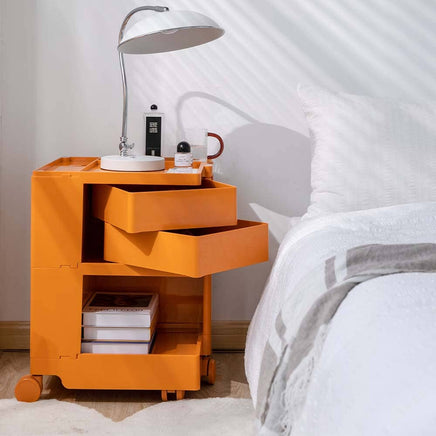 Storage Trolley Bedside Table 3 Tier Cart Boby Replica Orange Furniture Kings Warehouse