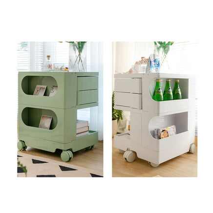 Storage Trolley Bedside Table 3 Tier Cart Boby Replica Orange Furniture Kings Warehouse