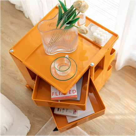 Storage Trolley Bedside Table 3 Tier Cart Boby Replica Orange Furniture Kings Warehouse