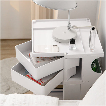 Storage Trolley Bedside Table 3 Tier Cart Boby Replica White Furniture Kings Warehouse