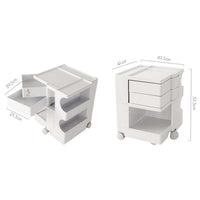 Storage Trolley Bedside Table 3 Tier Cart Boby Replica White Furniture Kings Warehouse