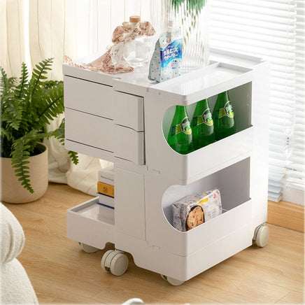 Storage Trolley Bedside Table 3 Tier Cart Boby Replica White Furniture Kings Warehouse