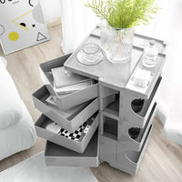 Storage Trolley Bedside Table 5 Tier Cart Boby Replica Grey Furniture Kings Warehouse