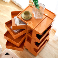 Storage Trolley Bedside Table 5 Tier Cart Boby Replica Orange Furniture Kings Warehouse