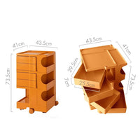 Storage Trolley Bedside Table 5 Tier Cart Boby Replica Orange Furniture Kings Warehouse
