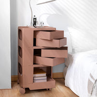 Storage Trolley Bedside Table 5 Tier Cart Boby Replica Pink Furniture Kings Warehouse