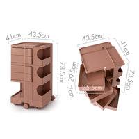 Storage Trolley Bedside Table 5 Tier Cart Boby Replica Pink Furniture Kings Warehouse