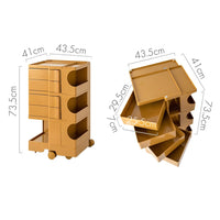 Storage Trolley Bedside Table 5 Tier Cart Boby Replica Yellow Furniture Kings Warehouse