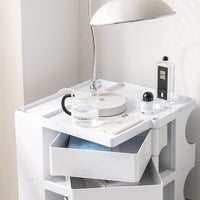 Storage Trolley Cart Bedside Table 5 Tier White Furniture Kings Warehouse