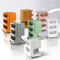 Storage Trolley Cart Bedside Table 5 Tier White Furniture Kings Warehouse