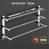 Stretchable 45-75 cm Towel Bar for Bathroom and Kitchen (Three Bars) Kings Warehouse