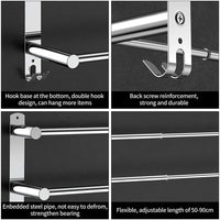Stretchable 45-75 cm Towel Bar for Bathroom and Kitchen (Three Bars) Kings Warehouse