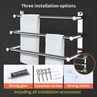 Stretchable 45-75 cm Towel Bar for Bathroom and Kitchen (Three Bars) Kings Warehouse 