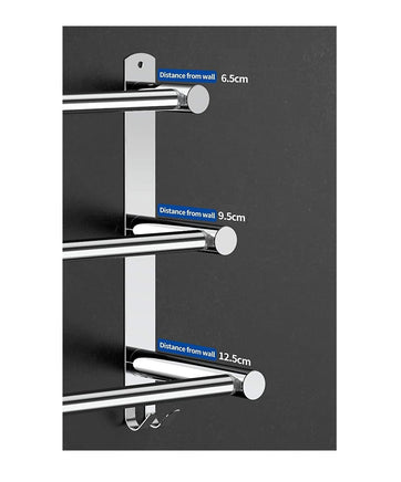 Stretchable 45-75 cm Towel Bar for Bathroom and Kitchen (Three Bars) Kings Warehouse