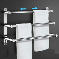 Stretchable 45-75 cm Towel Bar for Bathroom and Kitchen (Three Bars) Kings Warehouse