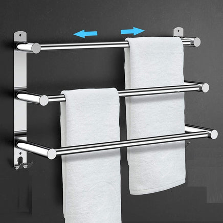 Stretchable 45-75 cm Towel Bar for Bathroom and Kitchen (Three Bars) Kings Warehouse